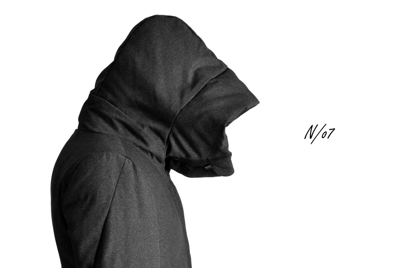 N/07 Mods Down Coat / Salt'npepper Canvas (DARK GREY) - Image 39