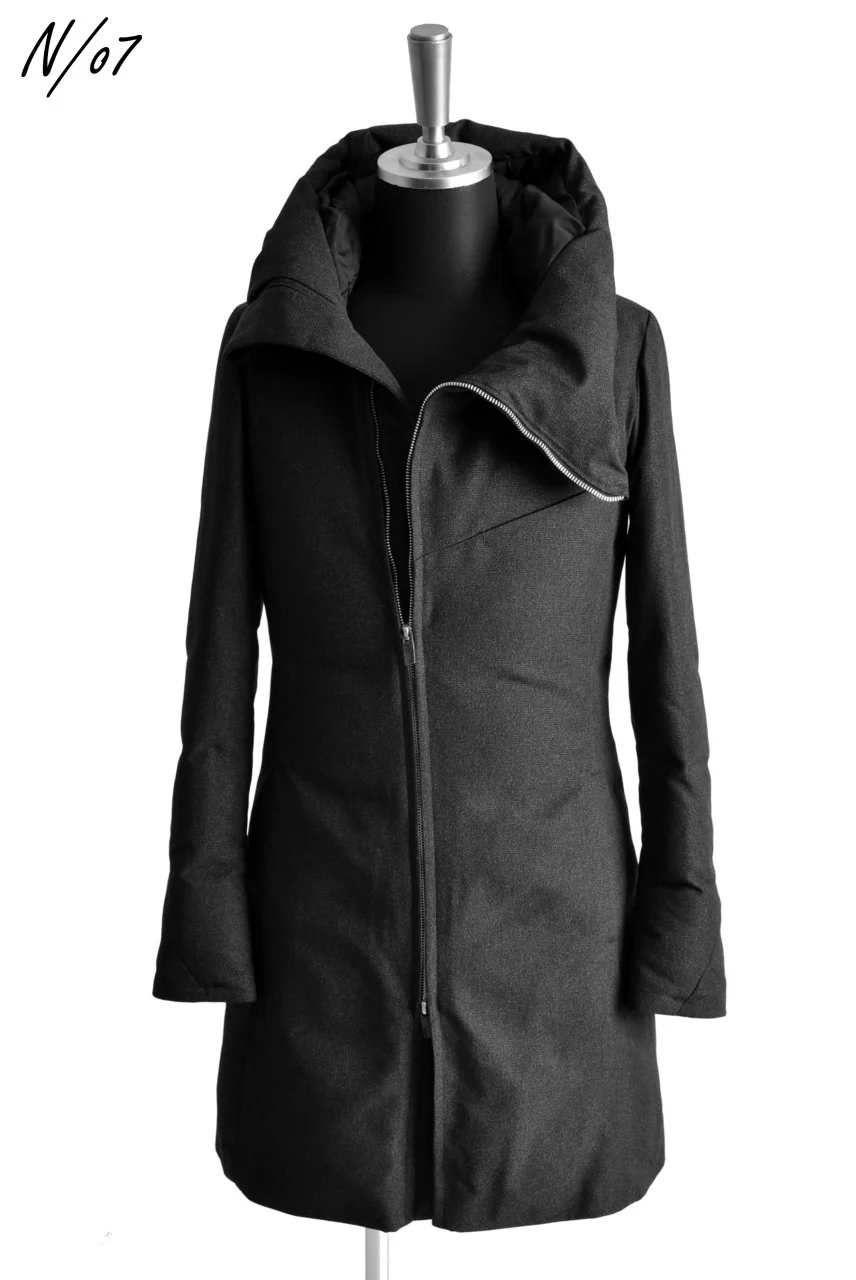 N/07 Mods Down Coat / Salt'npepper Canvas (DARK GREY) - Image 41