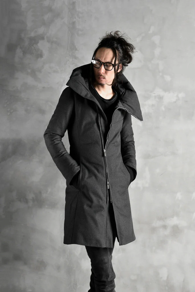 N/07 Mods Down Coat / Salt'npepper Canvas (DARK GREY) - Image 42