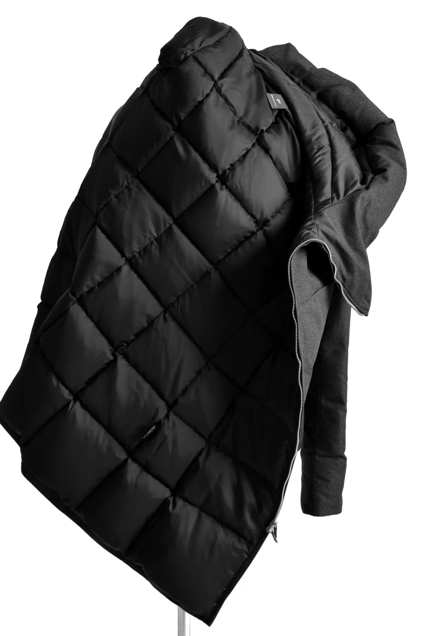 N/07 Mods Down Coat / Salt'npepper Canvas (DARK GREY) - Image 8