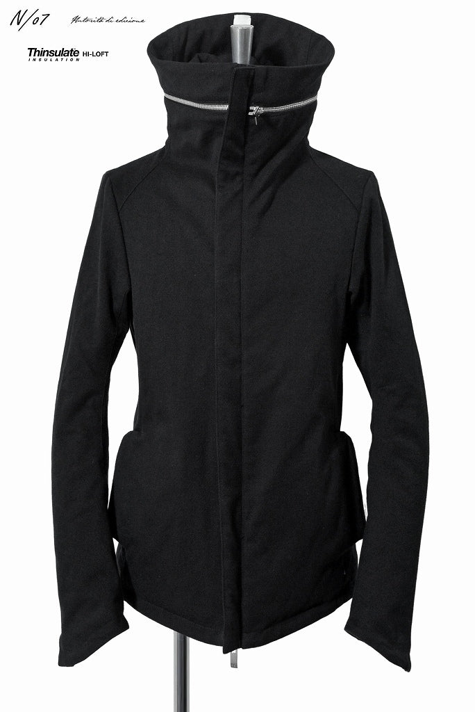 N/07 "MONTICOLA" [cotton/wool doddy tweed | Thinsulate Hi-Loft hooded blouson] (BLACK)