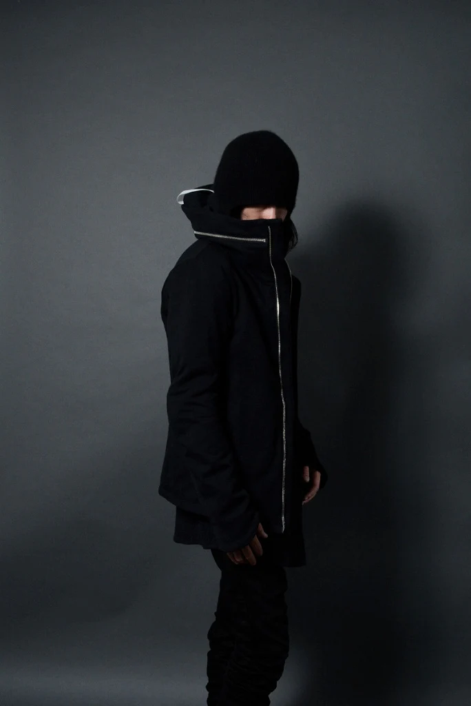 N/07 "MONTICOLA" [cotton/wool doddy tweed | Thinsulate Hi-Loft hooded blouson] (BLACK) - Image 10