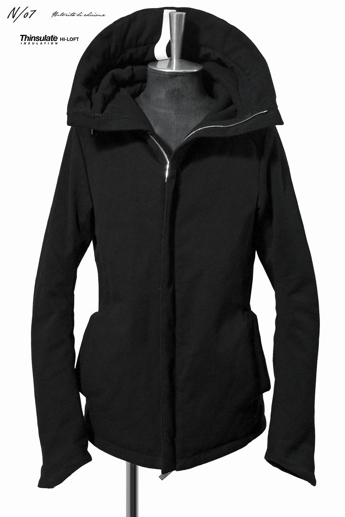 N/07 "MONTICOLA" [cotton/wool doddy tweed | Thinsulate Hi-Loft hooded blouson] (BLACK) - Image 3