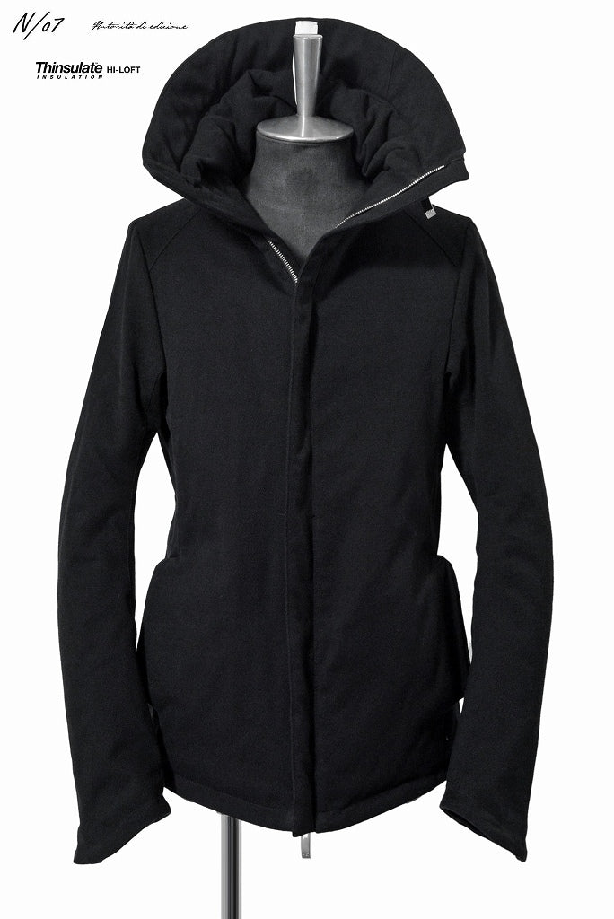 N/07 "MONTICOLA" [cotton/wool doddy tweed | Thinsulate Hi-Loft hooded blouson] (BLACK) - Image 7
