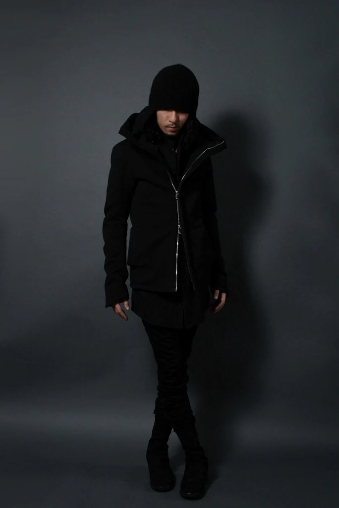 N/07 "MONTICOLA" [cotton/wool doddy tweed | Thinsulate Hi-Loft hooded blouson] (BLACK) - Image 9
