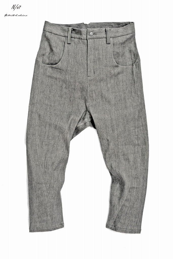 N/07 narrow sarrouelpants extra stretch silk linen fabric (ASPHALT)