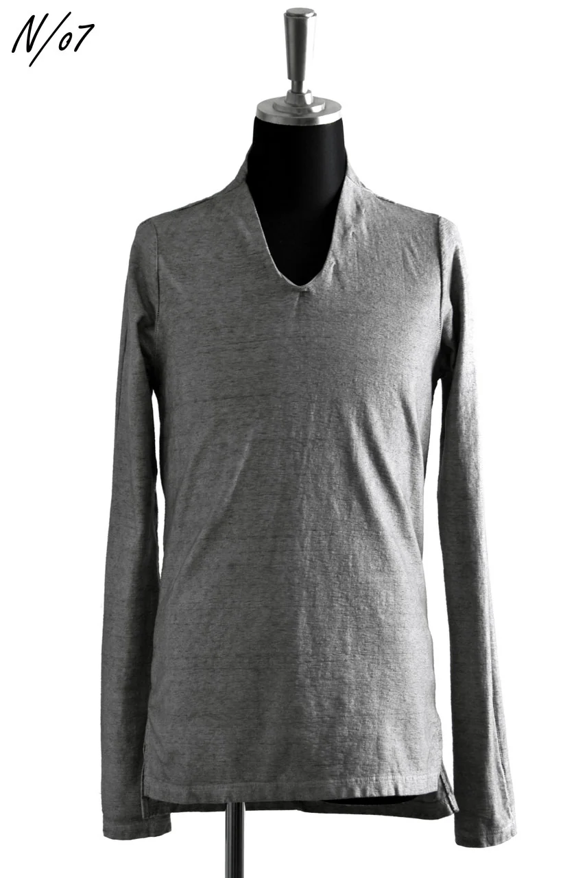 N/07 Neck Follow Jersey Tops / Sumi Ink Dyed (INK) - Image 10