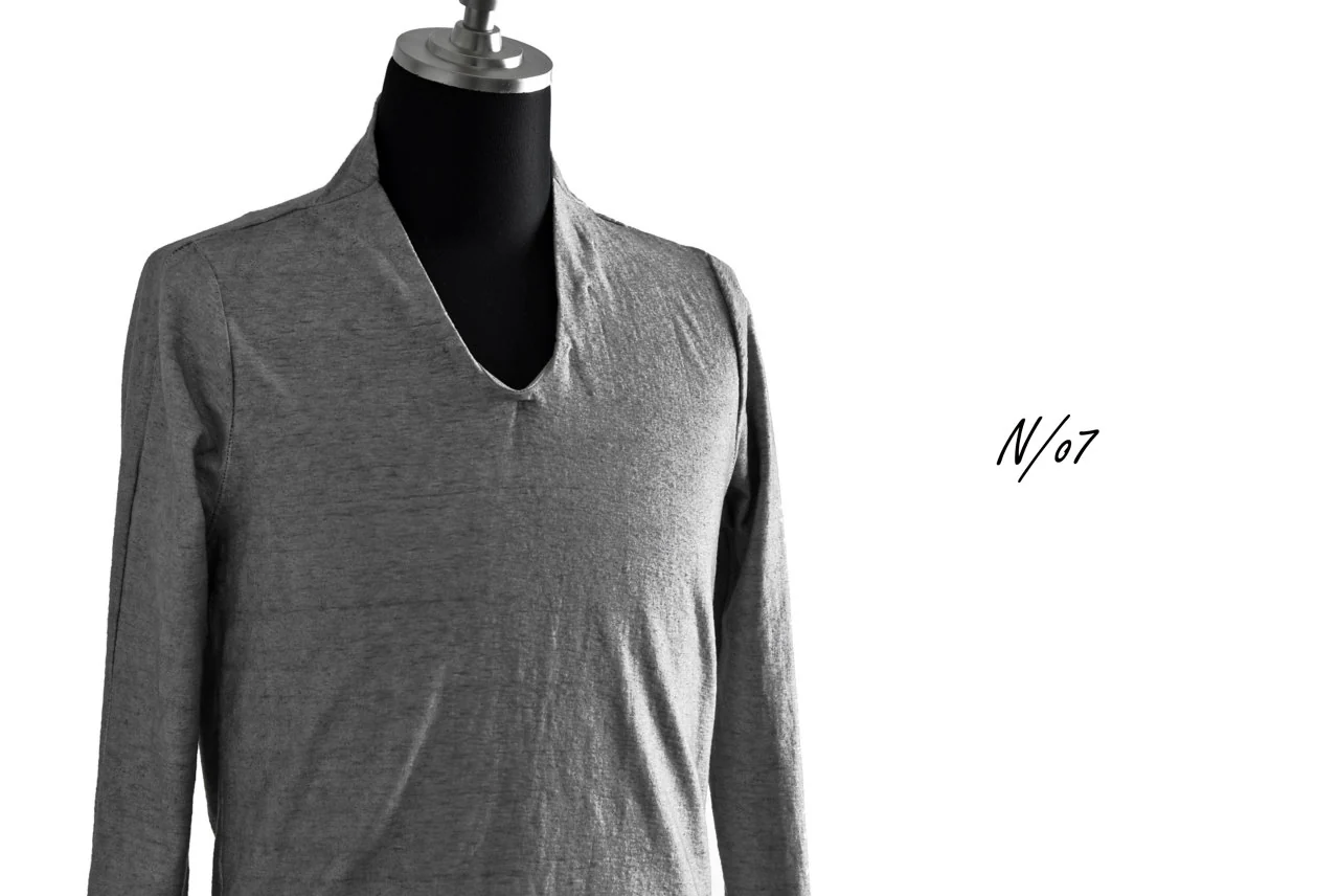 N/07 Neck Follow Jersey Tops / Sumi Ink Dyed (INK) - Image 35
