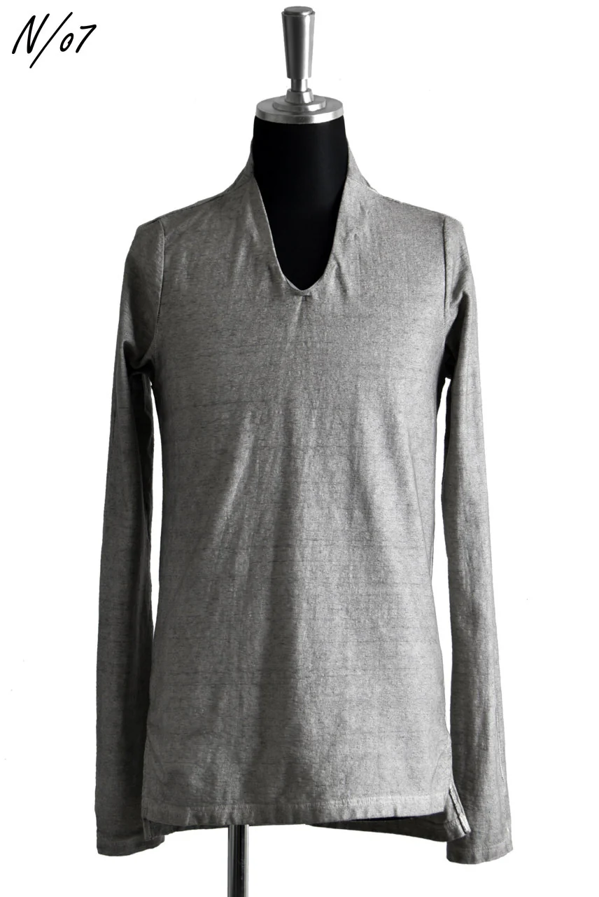 N/07 Neck Follow Jersey Tops / Sumi Ink Dyed (INK) - Image 5