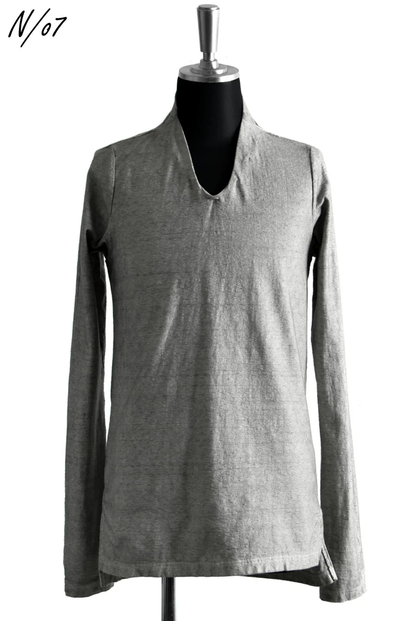 N/07 Neck Follow Jersey Tops / Sumi Ink Dyed (INK) - Image 8