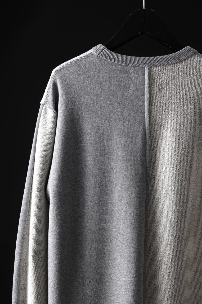 N/07 -one make- FRONT/BACK SWITCHING TOPS / BACK PILE FLEESE (LIGHT GREY) - Image 10