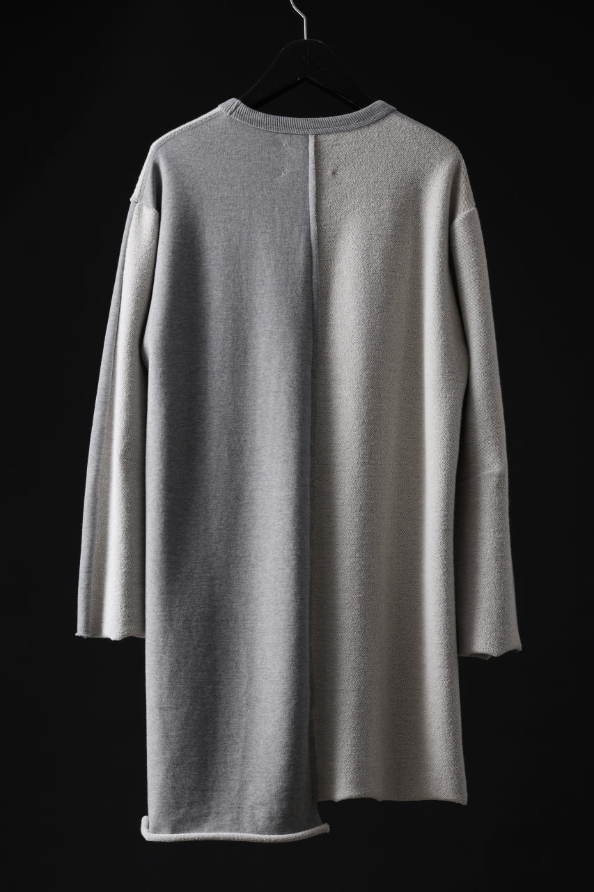 N/07 -one make- FRONT/BACK SWITCHING TOPS / BACK PILE FLEESE (LIGHT GREY) - Image 3