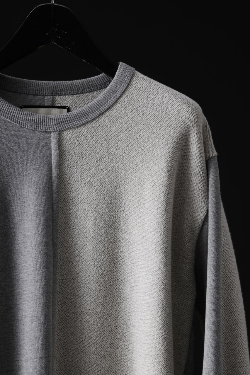 N/07 -one make- FRONT/BACK SWITCHING TOPS / BACK PILE FLEESE (LIGHT GREY) - Image 4