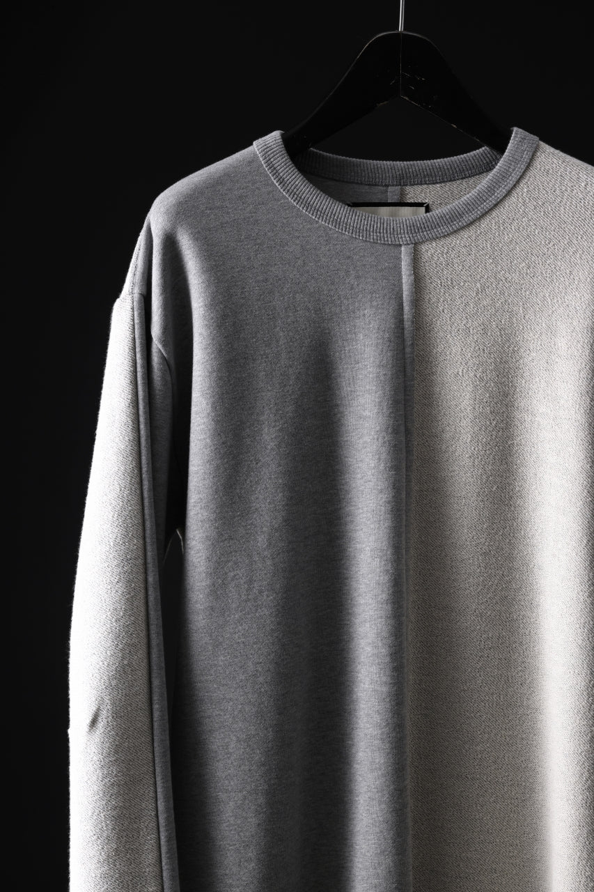 N/07 -one make- FRONT/BACK SWITCHING TOPS / BACK PILE FLEESE (LIGHT GREY) - Image 6