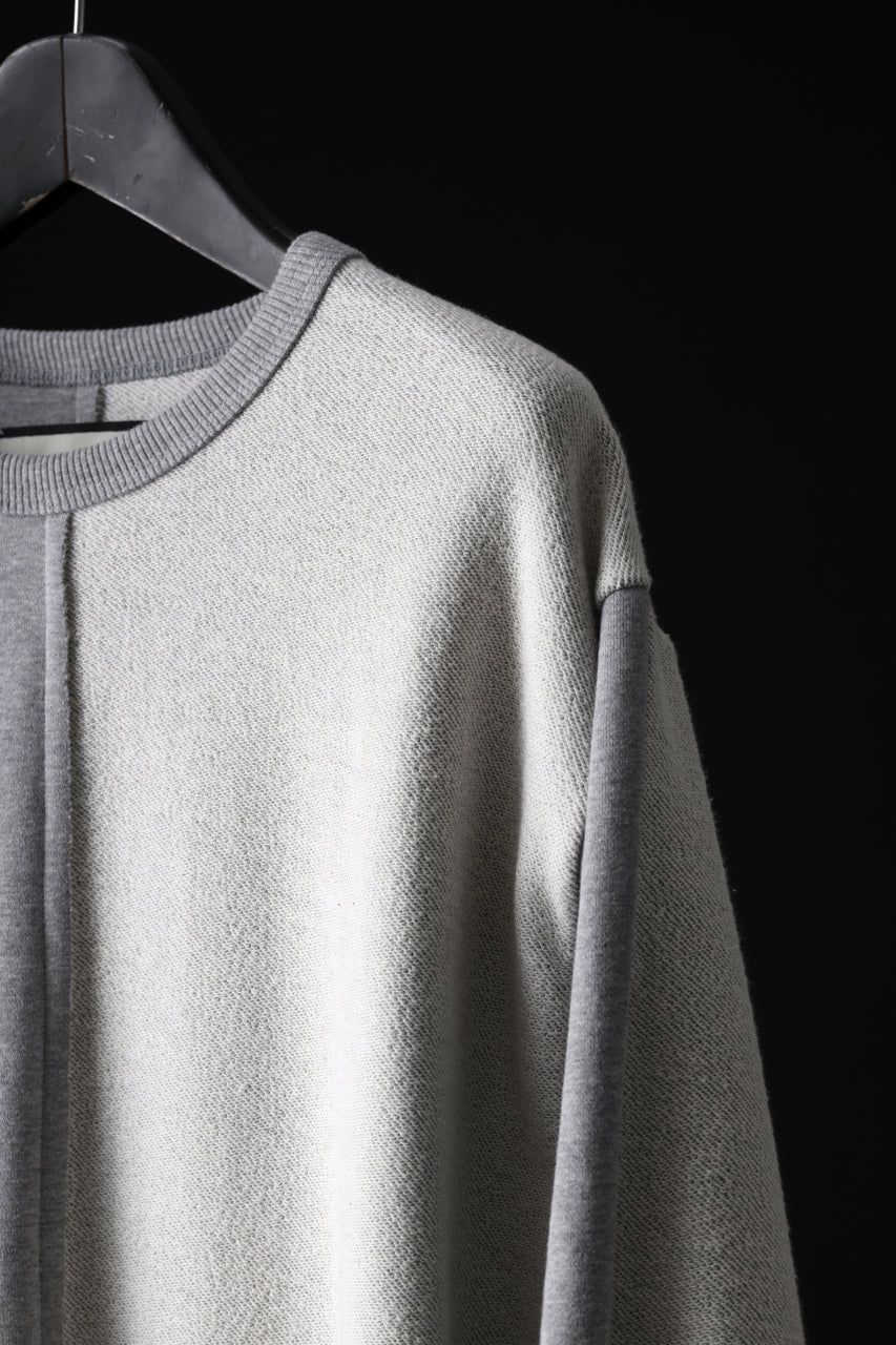 N/07 -one make- FRONT/BACK SWITCHING TOPS / BACK PILE FLEESE (LIGHT GREY) - Image 7