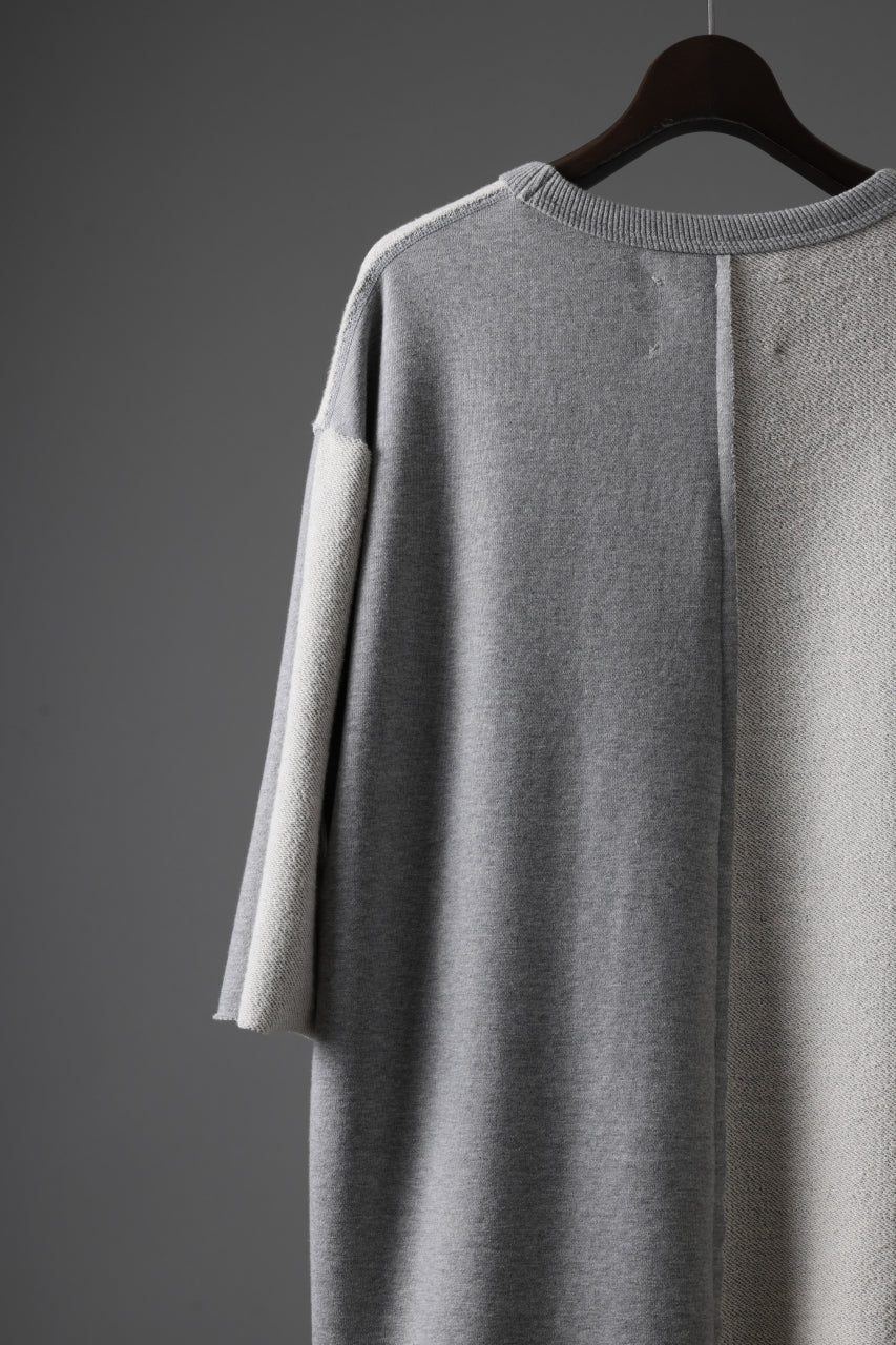 N/07 -one make- SWITCHING HALF-SLEEVE TOPS / BACK PILE FLEESE (LIGHT GREY) - Image 10