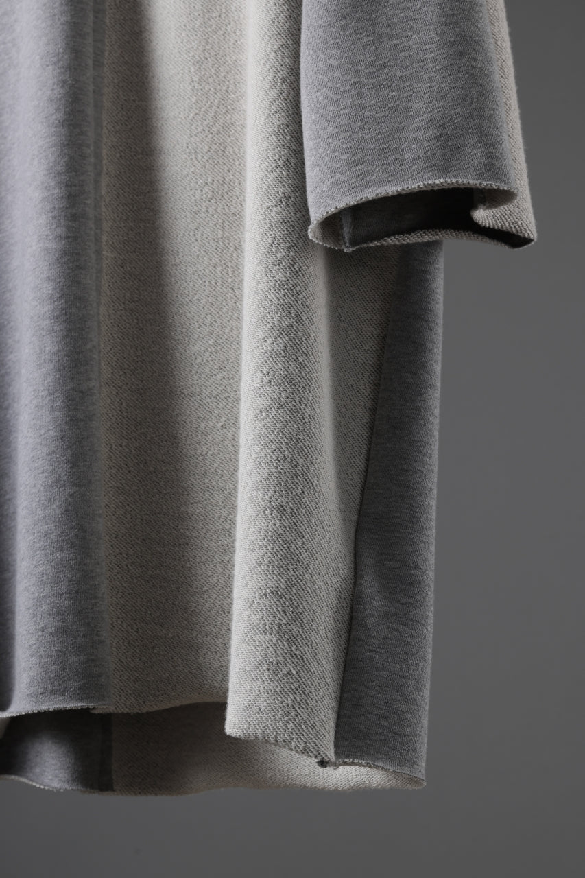 N/07 -one make- SWITCHING HALF-SLEEVE TOPS / BACK PILE FLEESE (LIGHT GREY) - Image 5