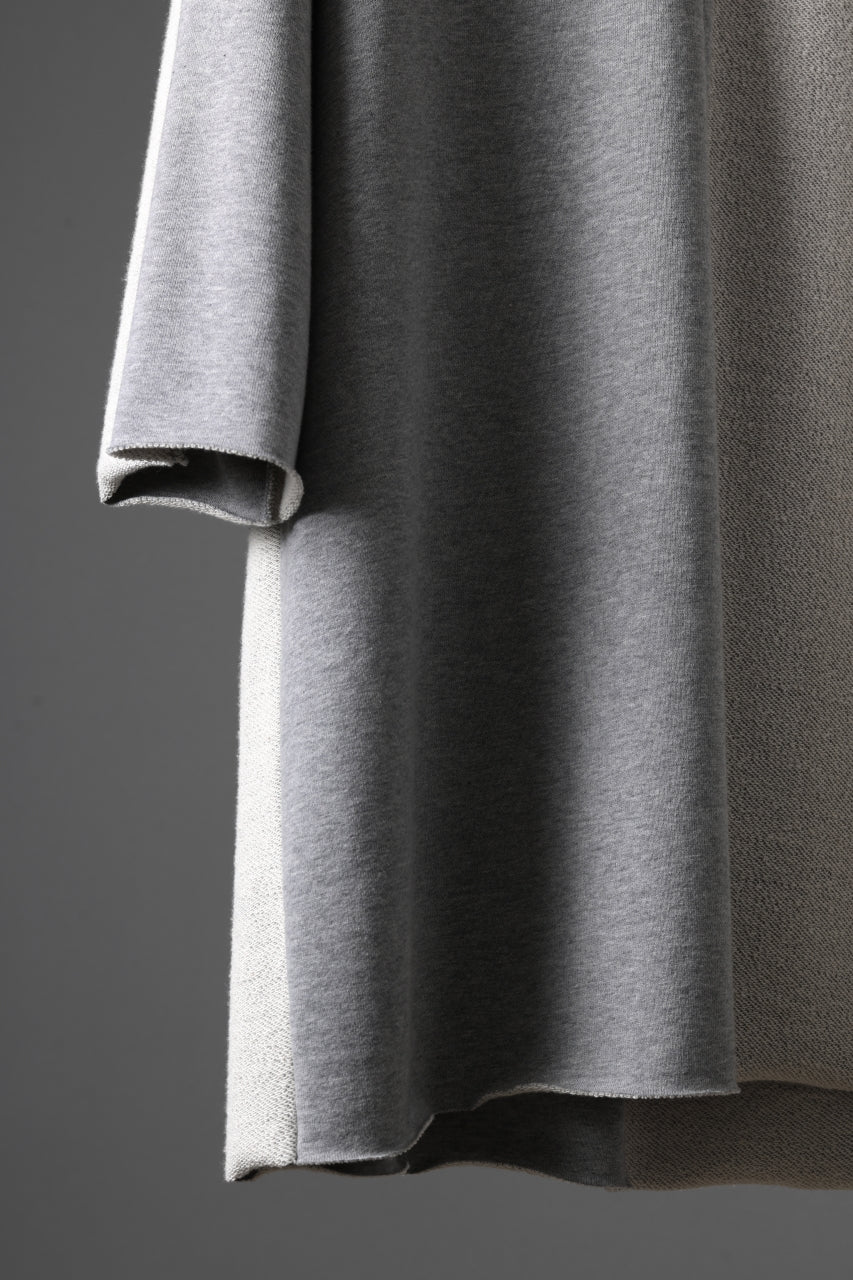 N/07 -one make- SWITCHING HALF-SLEEVE TOPS / BACK PILE FLEESE (LIGHT GREY) - Image 7