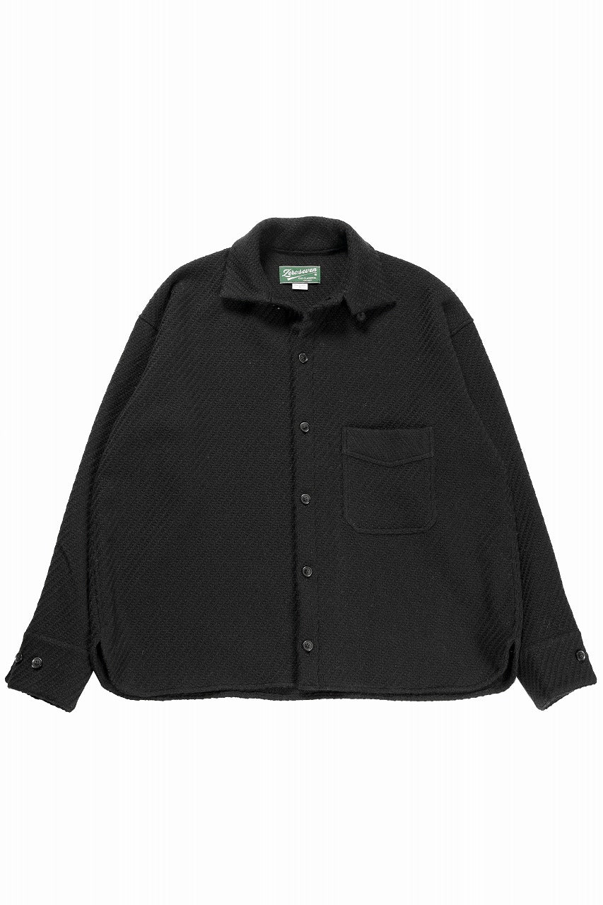 N/07 OPEN COLLAR L/S SHIRT / FRENCH CARZE (BLACK)