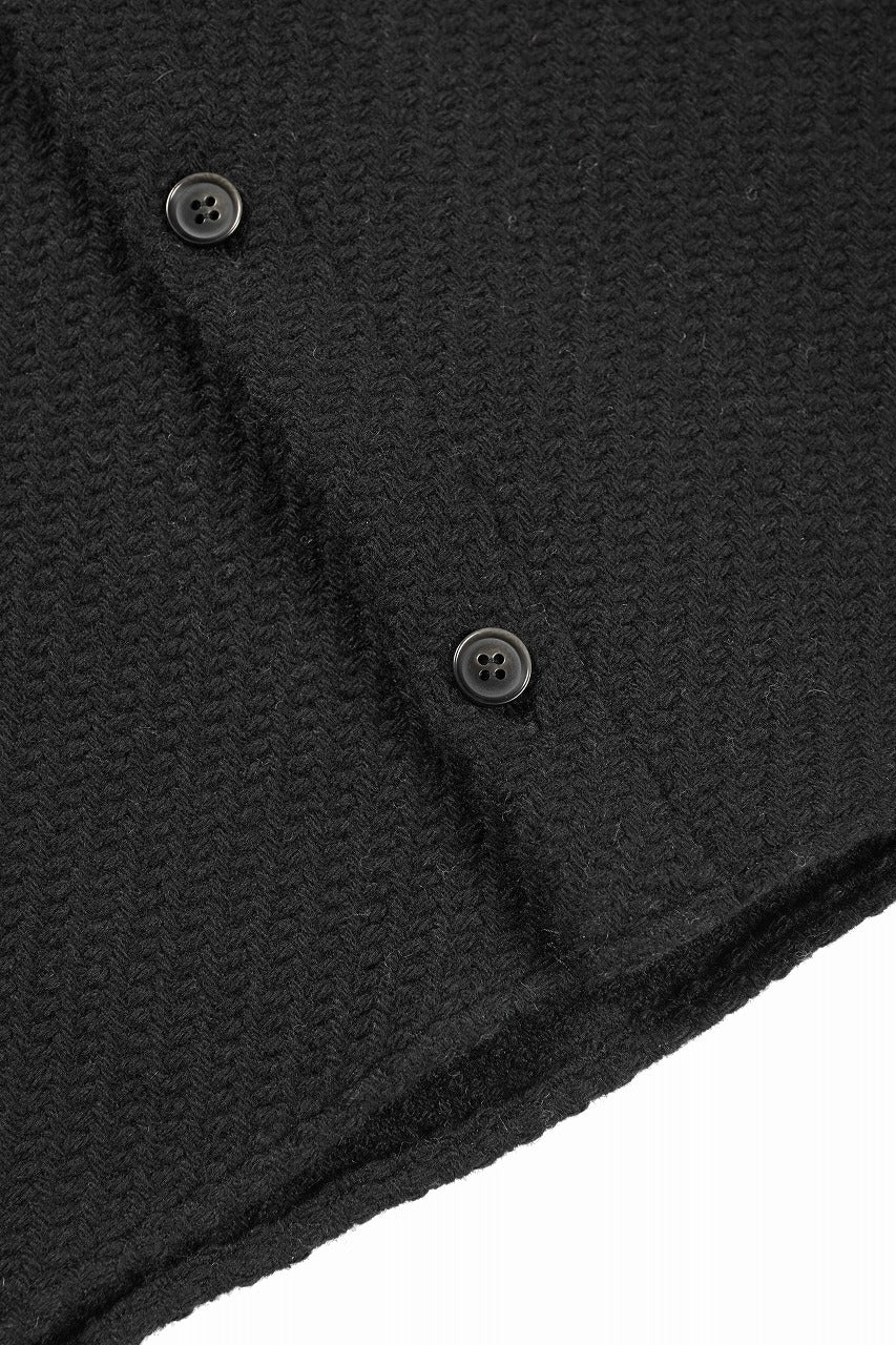 N/07 OPEN COLLAR L/S SHIRT / FRENCH CARZE (BLACK) - Image 10