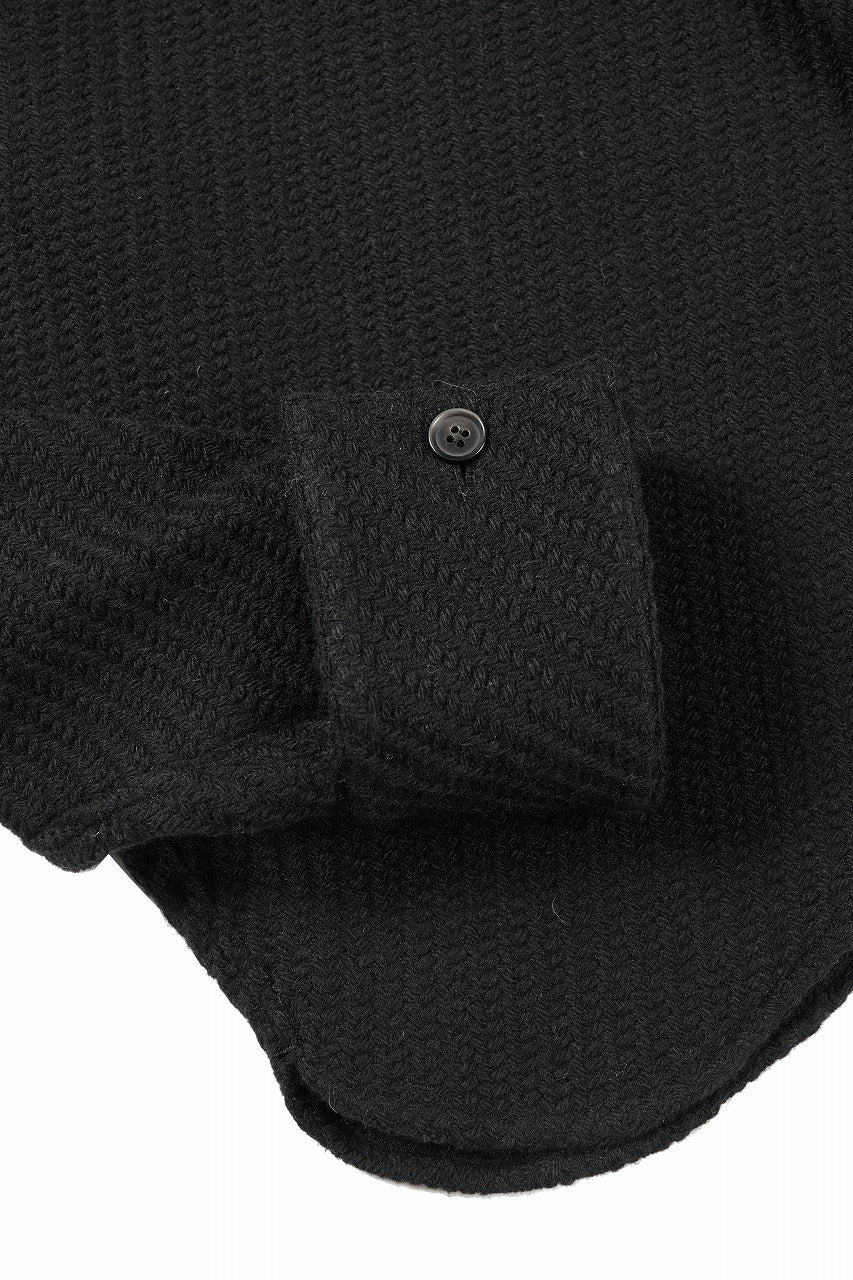 N/07 OPEN COLLAR L/S SHIRT / FRENCH CARZE (BLACK) - Image 12