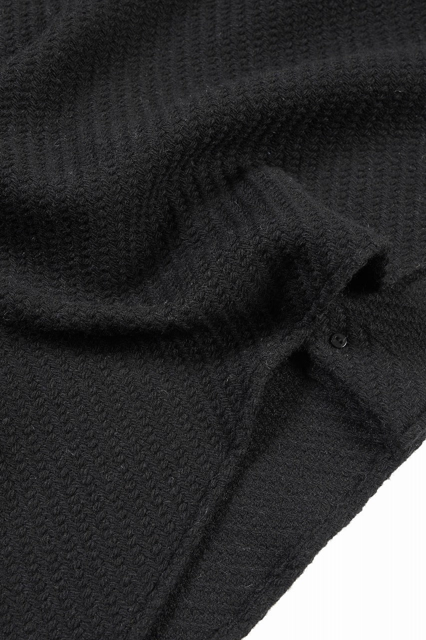 N/07 OPEN COLLAR L/S SHIRT / FRENCH CARZE (BLACK) - Image 14