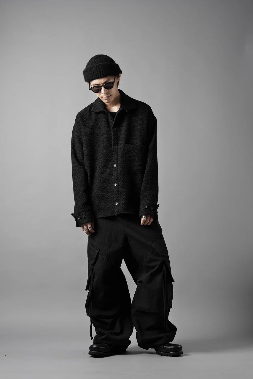 N/07 OPEN COLLAR L/S SHIRT / FRENCH CARZE (BLACK) - Image 21