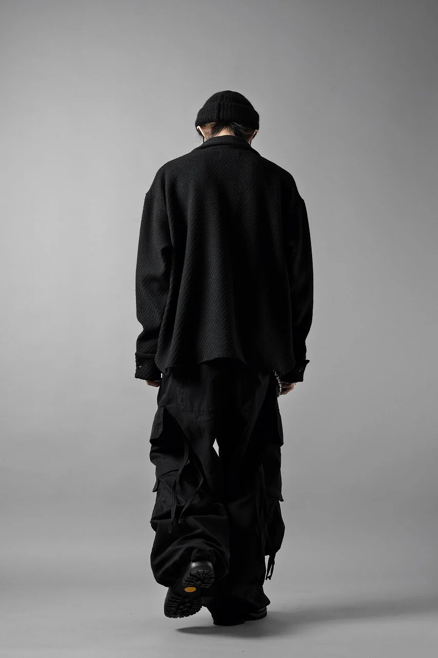 N/07 OPEN COLLAR L/S SHIRT / FRENCH CARZE (BLACK) - Image 22