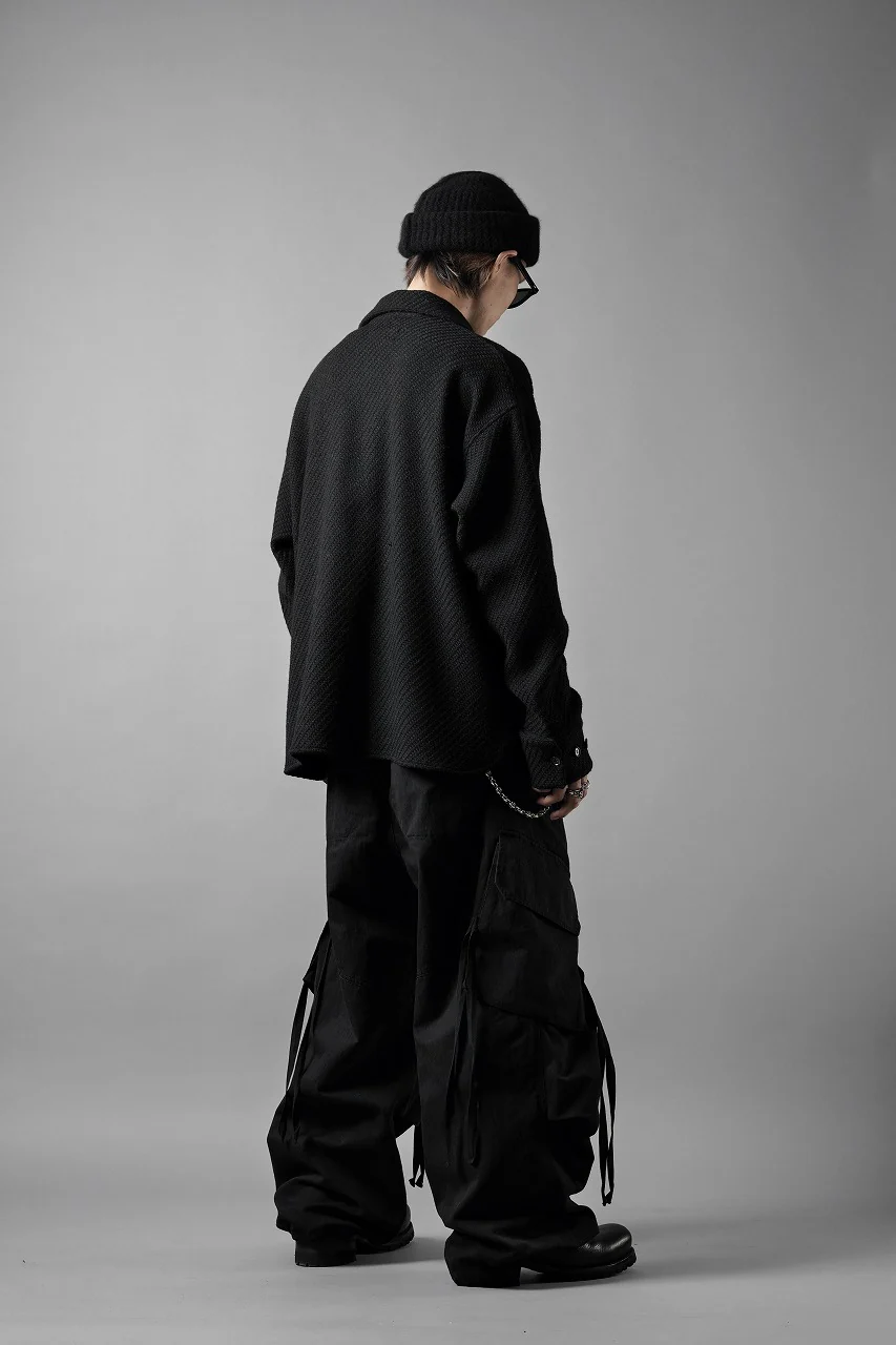 N/07 OPEN COLLAR L/S SHIRT / FRENCH CARZE (BLACK) - Image 23