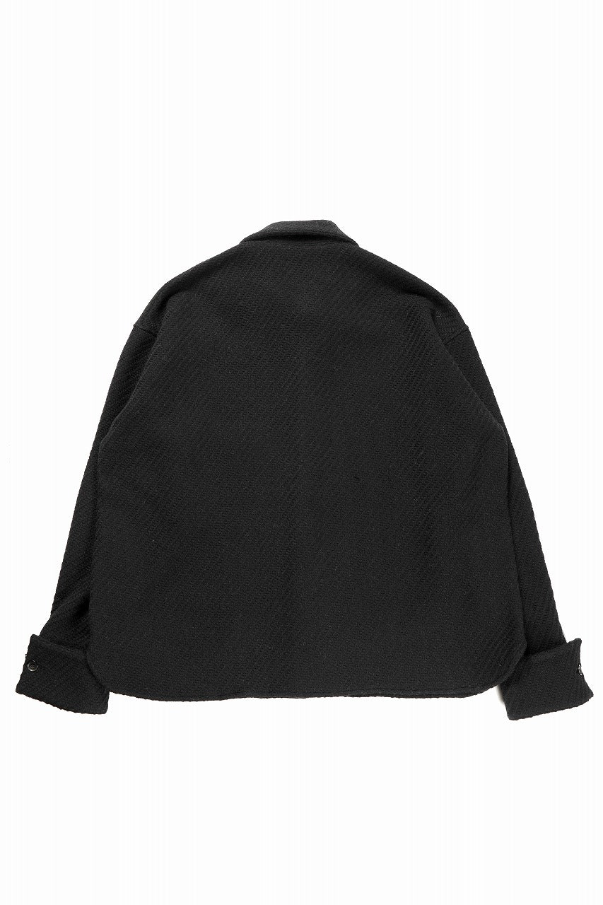 N/07 OPEN COLLAR L/S SHIRT / FRENCH CARZE (BLACK) - Image 3