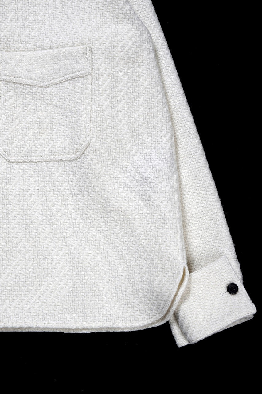 N/07 OPEN COLLAR L/S SHIRT / FRENCH CARZE (WHITE) - Image 6