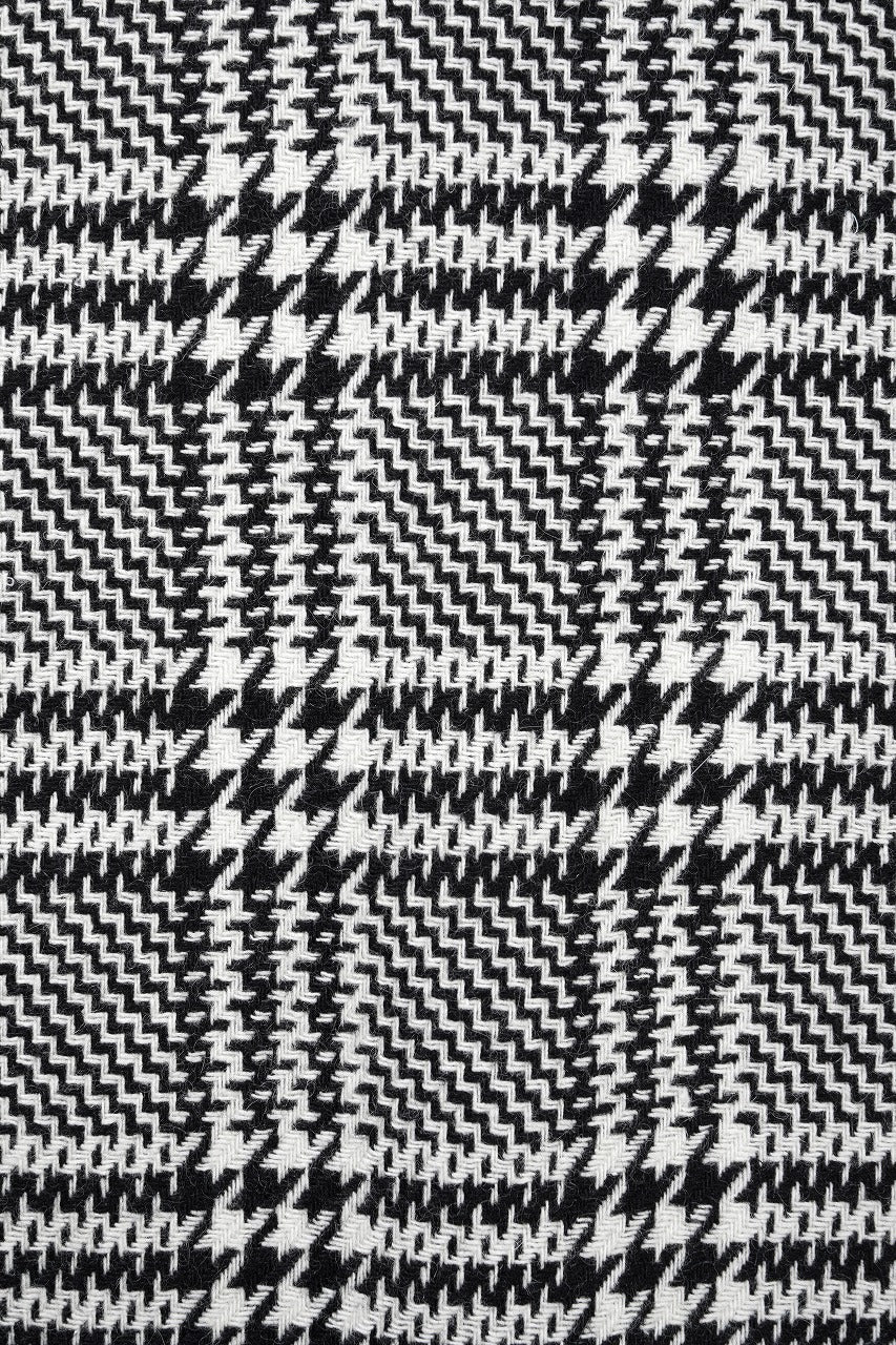 N/07 OPEN COLLAR L/S SHIRT / HOUNDSTOOTH GLEN CHECK (WHITE x BLACK) - Image 17