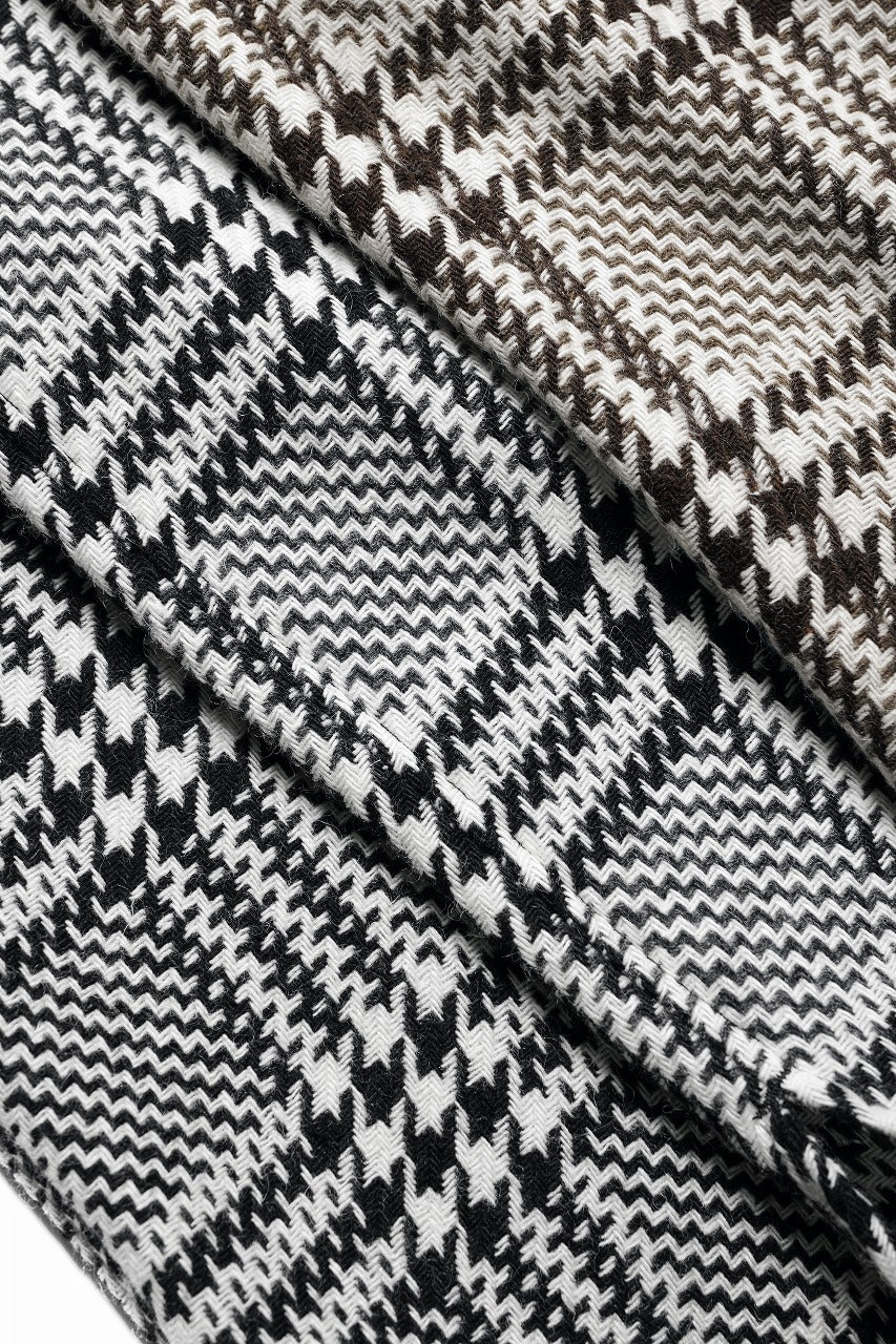 N/07 OPEN COLLAR L/S SHIRT / HOUNDSTOOTH GLEN CHECK (WHITE x BLACK) - Image 19
