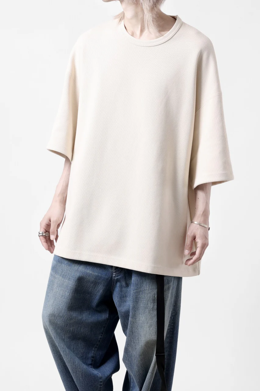 N/07 OVERSIZE TOP / RIBBED CARDBOARD KNIT JERSEY (WHITE) - Image 2