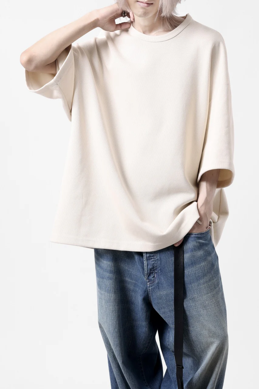 N/07 OVERSIZE TOP / RIBBED CARDBOARD KNIT JERSEY (WHITE) - Image 3
