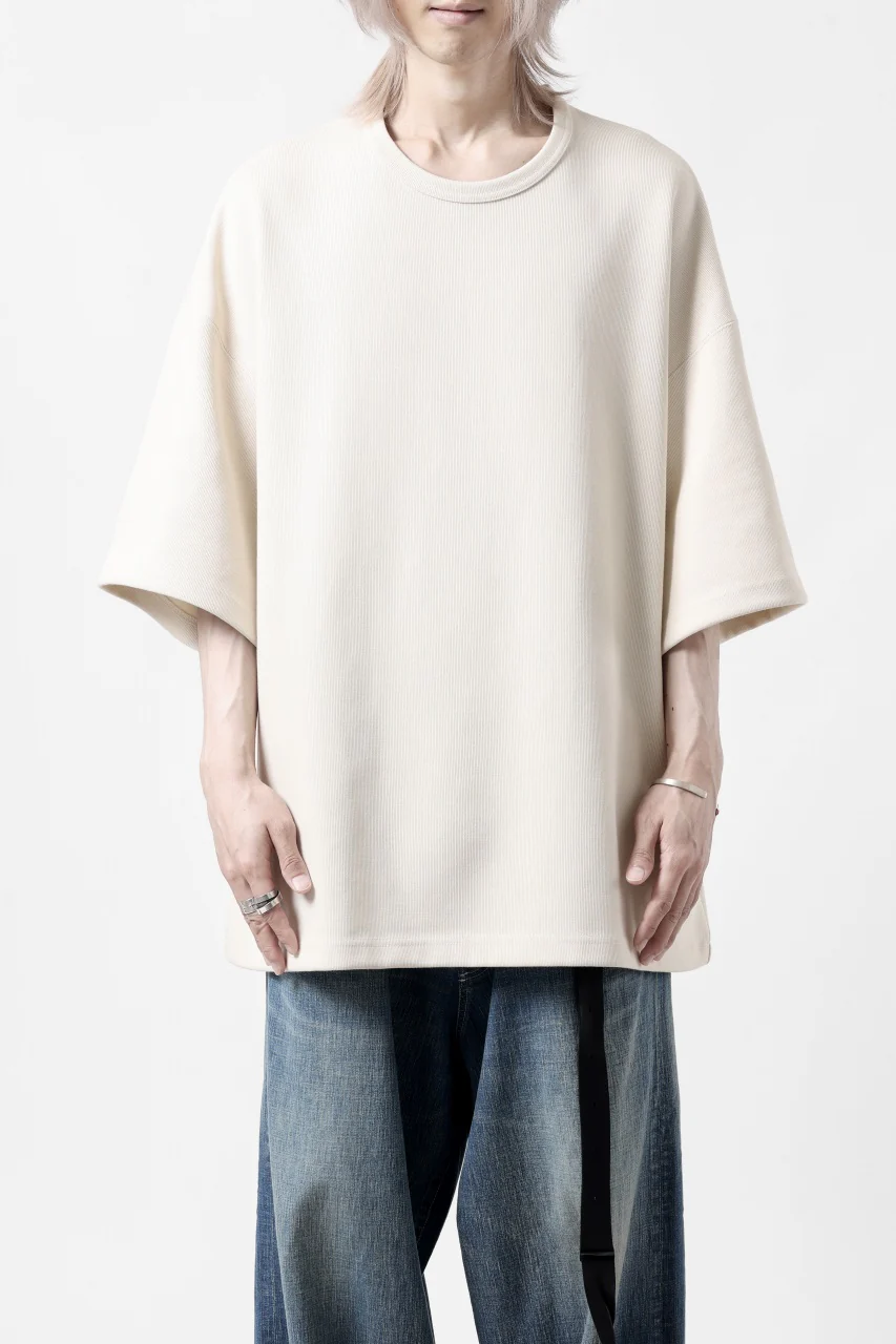 N/07 OVERSIZE TOP / RIBBED CARDBOARD KNIT JERSEY (WHITE) - Image 4