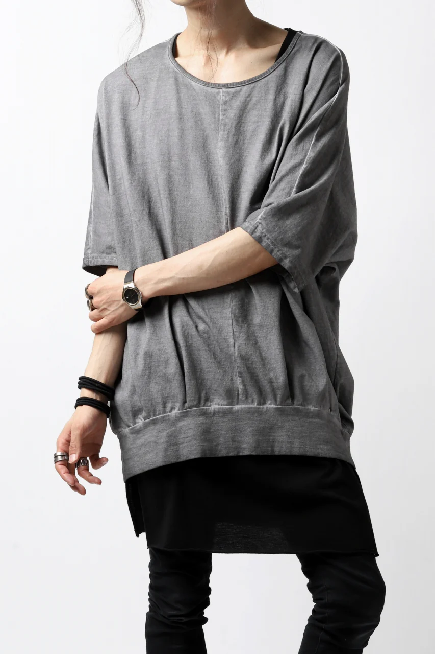 N/07 OVERFIT DOLMAN T-SHIRT / DYED JERSEY (INK BLACK) - Image 13