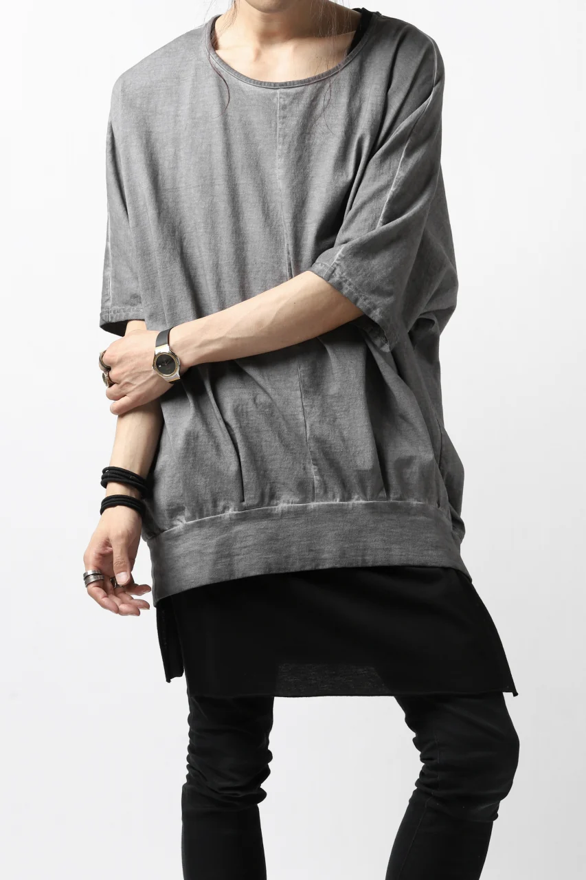N/07 OVERFIT DOLMAN T-SHIRT / DYED JERSEY (INK BLACK) - Image 14