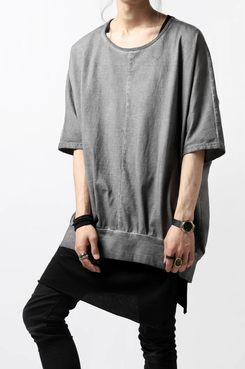 N/07 OVERFIT DOLMAN T-SHIRT / DYED JERSEY (INK BLACK) - Image 3