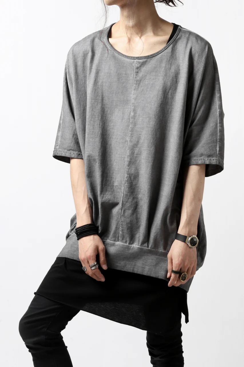 N/07 OVERFIT DOLMAN T-SHIRT / DYED JERSEY (INK BLACK) - Image 4