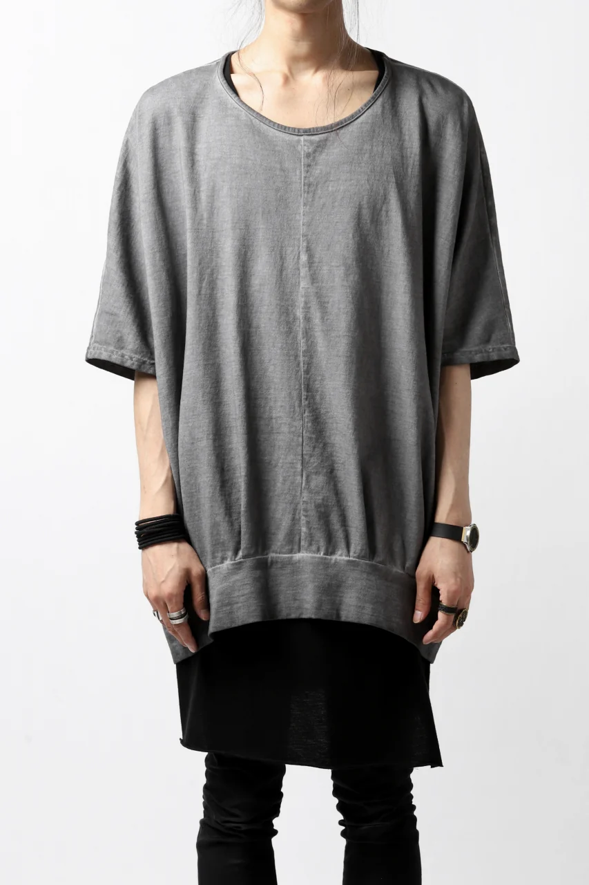N/07 OVERFIT DOLMAN T-SHIRT / DYED JERSEY (INK BLACK) - Image 5