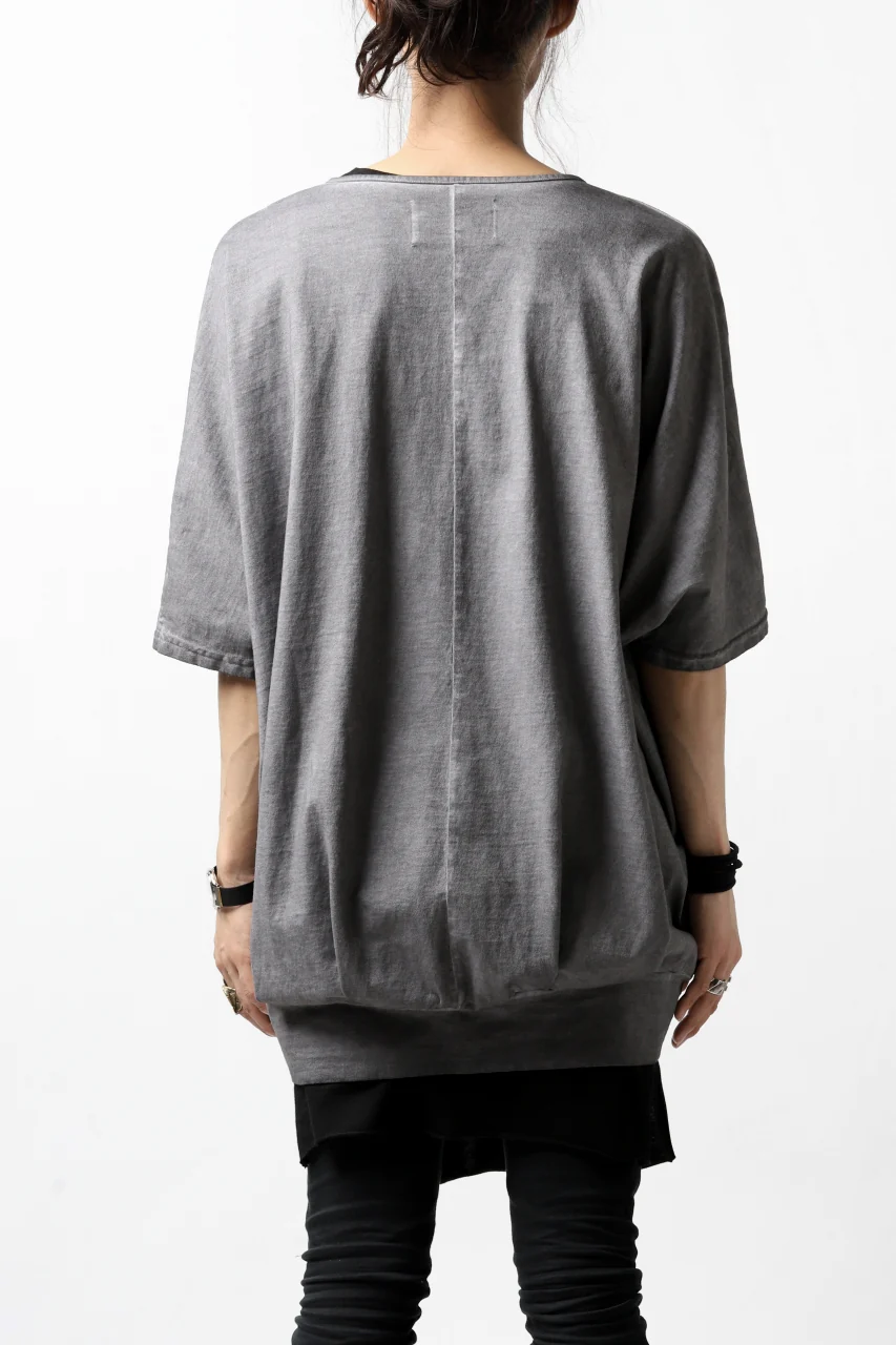 N/07 OVERFIT DOLMAN T-SHIRT / DYED JERSEY (INK BLACK) - Image 7