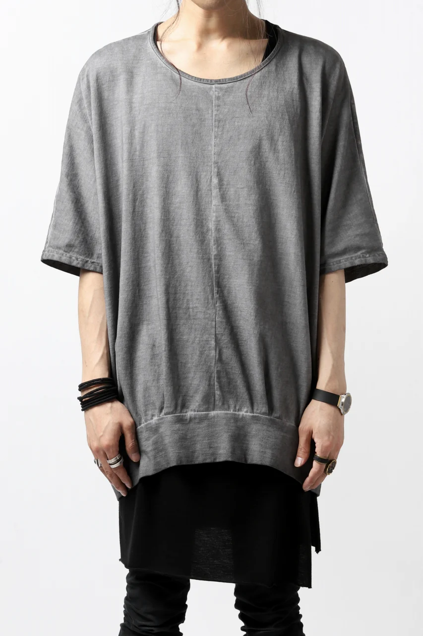 N/07 OVERFIT DOLMAN T-SHIRT / DYED JERSEY (INK BLACK) - Image 9