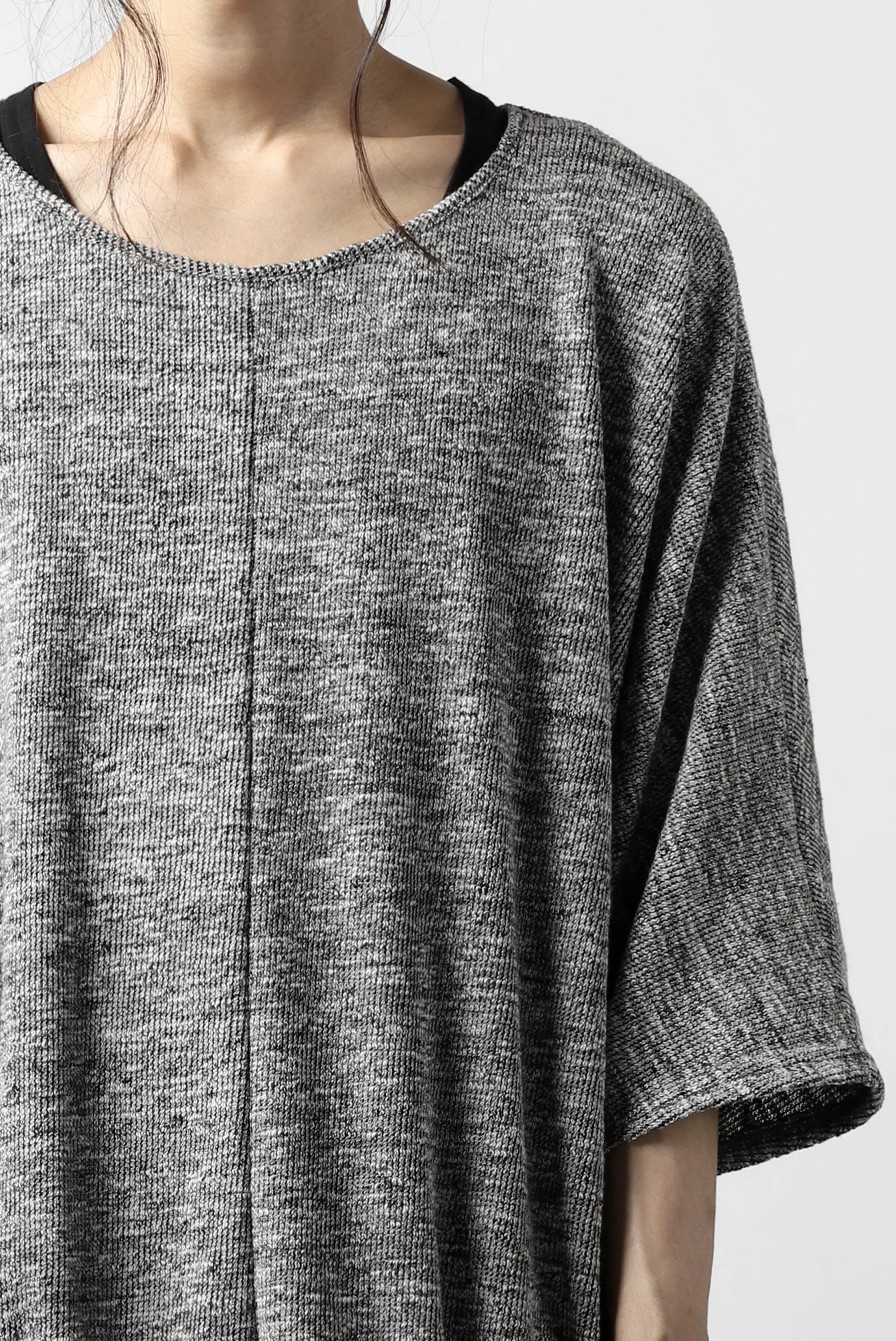 N/07 OVERFIT DOLMAN T-SHIRT / MERANGE TWEEDY (SHERBET GREY) - Image 11