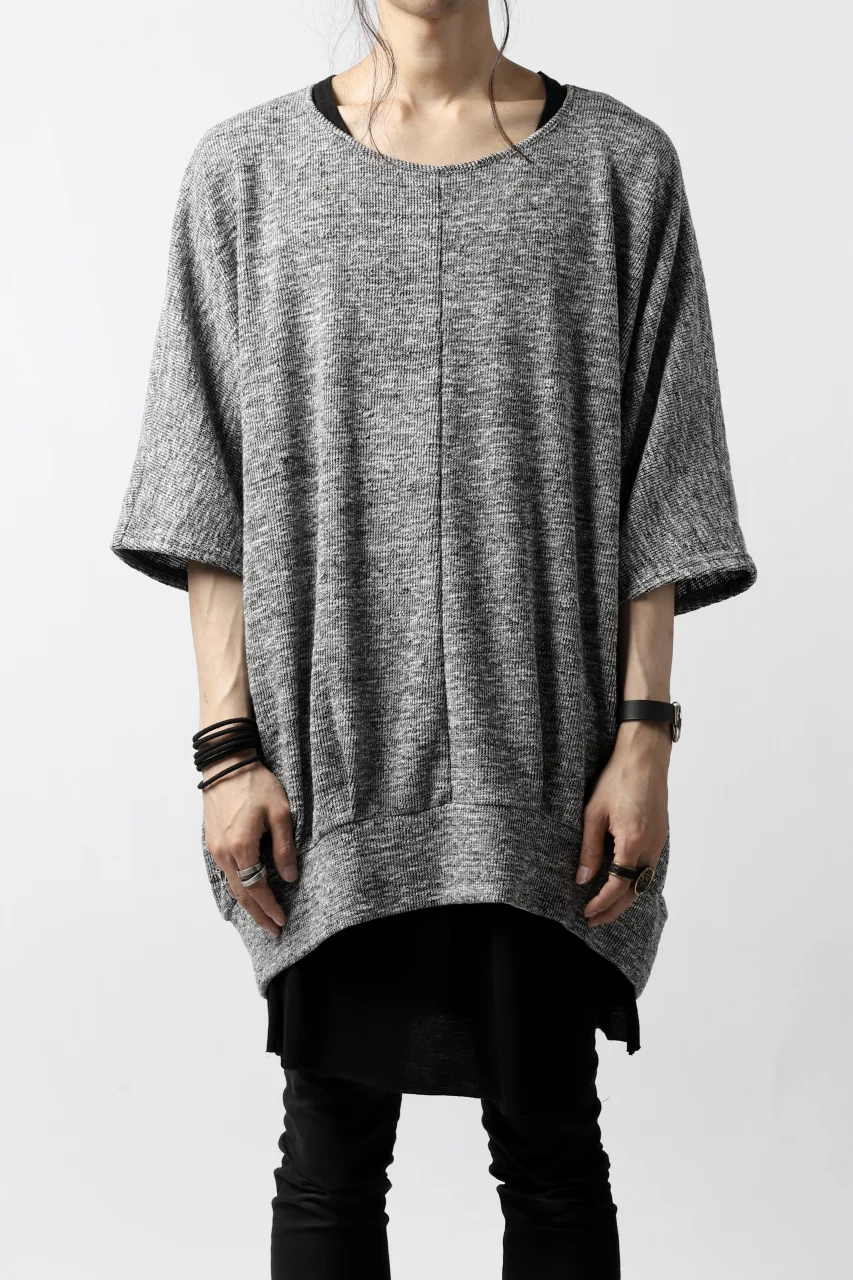N/07 OVERFIT DOLMAN T-SHIRT / MERANGE TWEEDY (SHERBET GREY) - Image 4