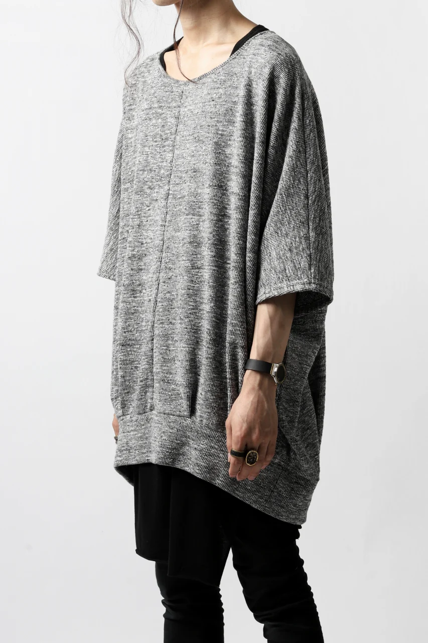 N/07 OVERFIT DOLMAN T-SHIRT / MERANGE TWEEDY (SHERBET GREY) - Image 5