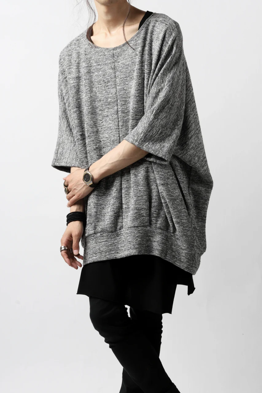N/07 OVERFIT DOLMAN T-SHIRT / MERANGE TWEEDY (SHERBET GREY) - Image 7