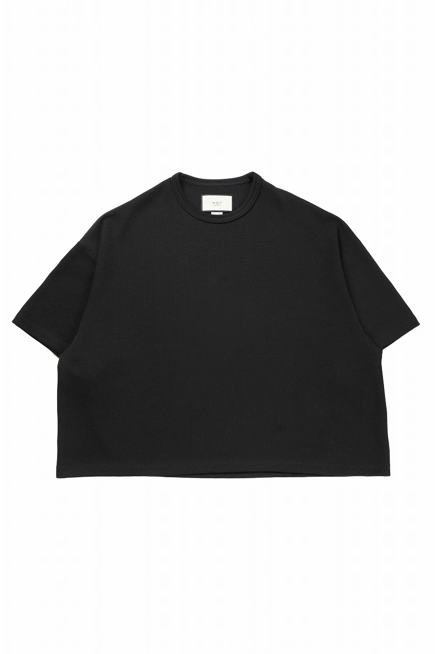 N/07 OVERSIZE TOP / RIBBED CARDBOARD KNIT JERSEY (BLACK) - Image 2
