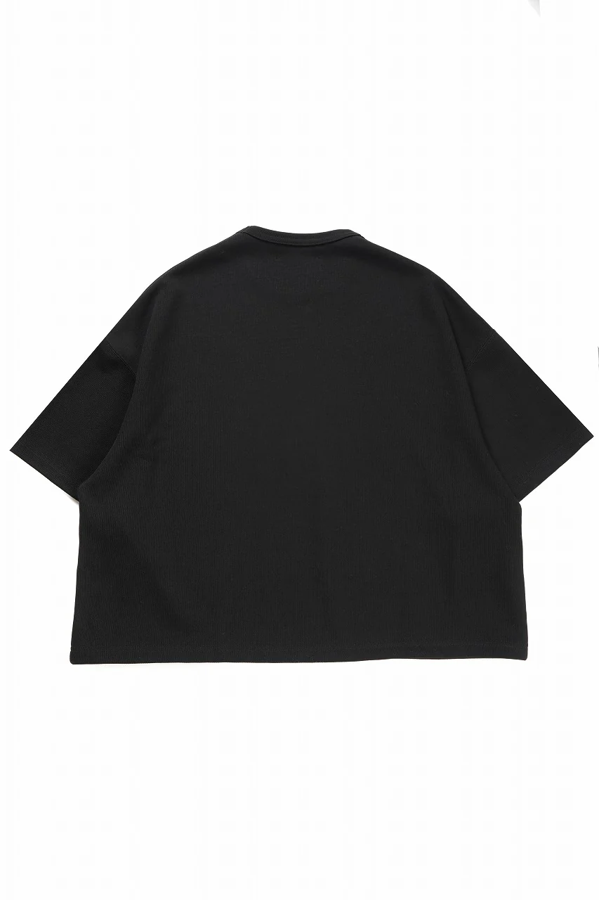 N/07 OVERSIZE TOP / RIBBED CARDBOARD KNIT JERSEY (BLACK) - Image 3