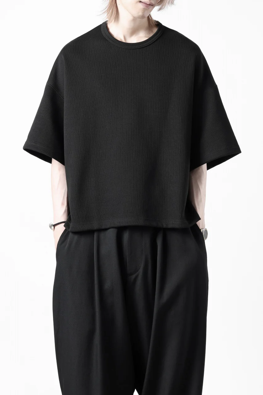 N/07 OVERSIZE TOP / RIBBED CARDBOARD KNIT JERSEY (BLACK) - Image 2
